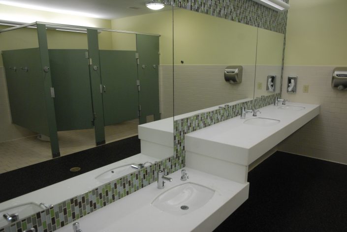 Green Earth Tone Restroom Design