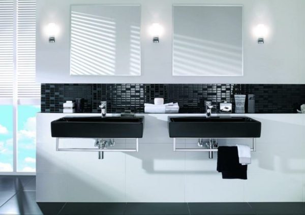 Black and White Modern Restrooms