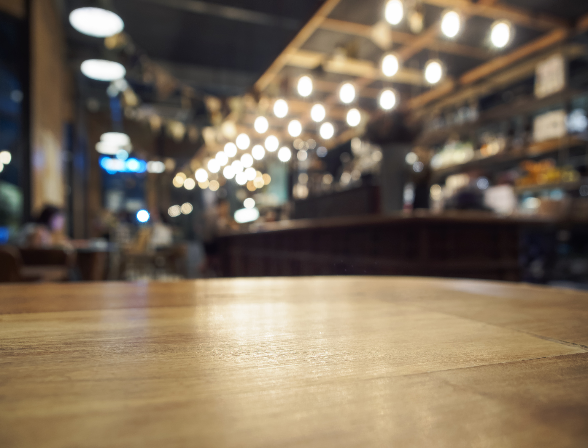 Table top counter Bar restaurant background blurred - Scranton Products