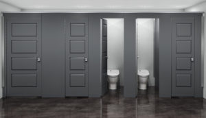 Aria Partitions in Industrial Restroom
