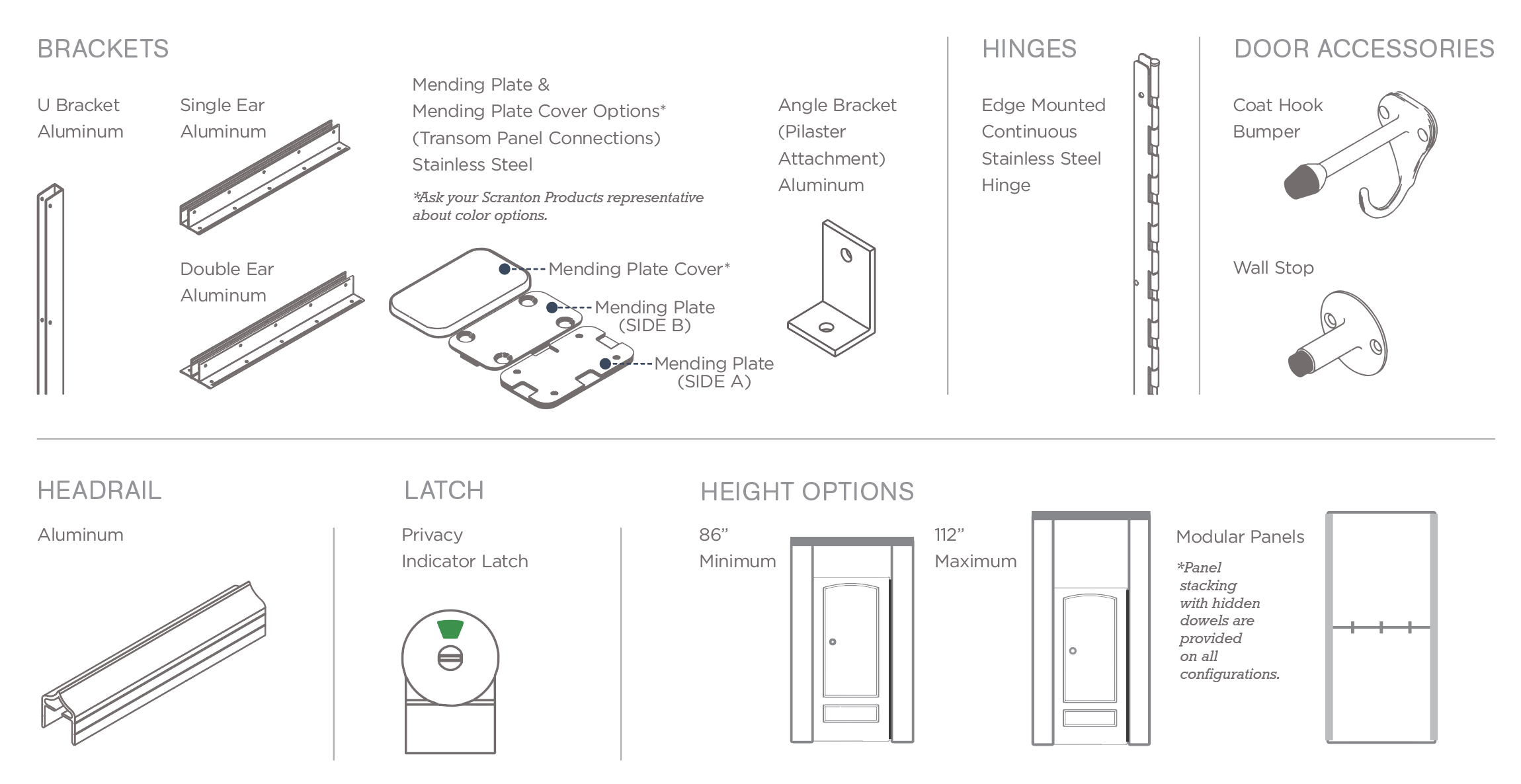 Aria Partitions Hardware Options